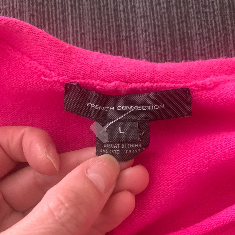 French Connection Hot Pink Sweater Pullover Large - Picture 8 of 12